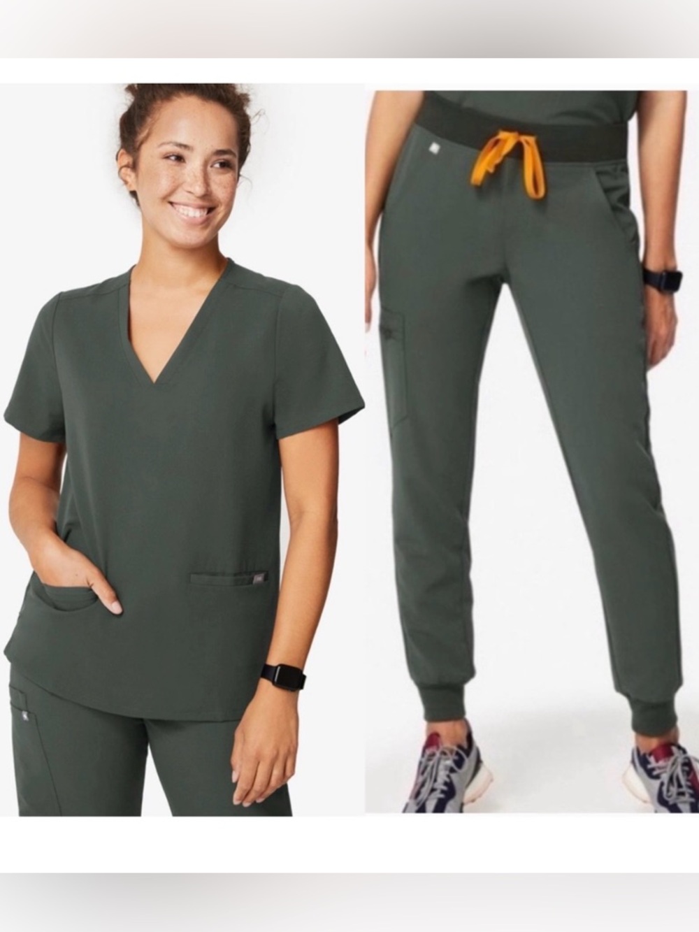Figs Moss Green Scrub Set Small